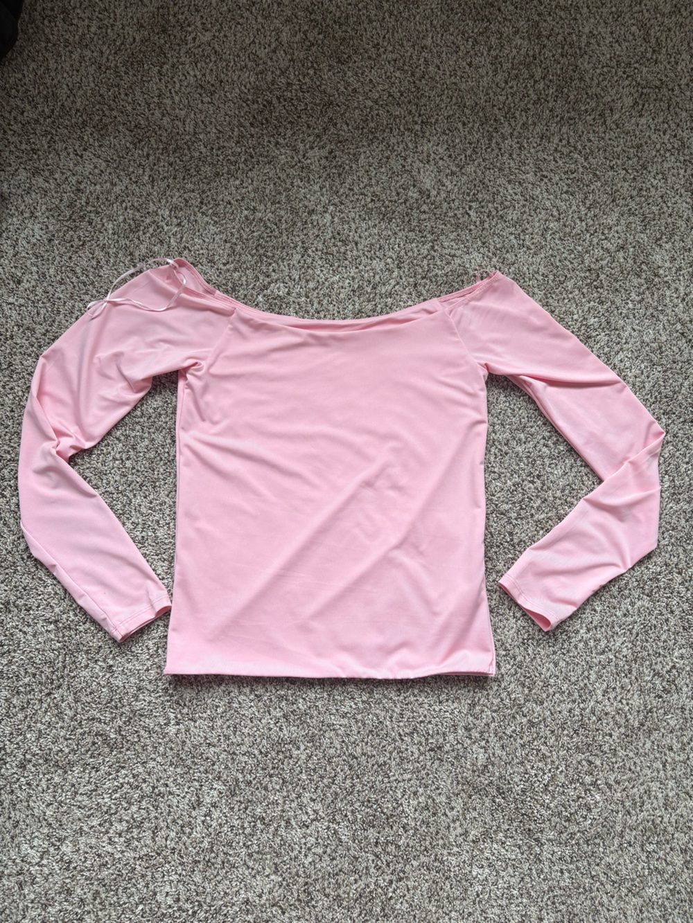 Pink Crop Long Sleeve Off the Shoulder